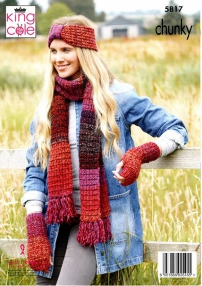 Knitting Pattern - King Cole 5817 - Autumn Chunky - Ladies Accessories